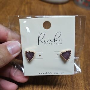Riah Purple Druzy Earrings